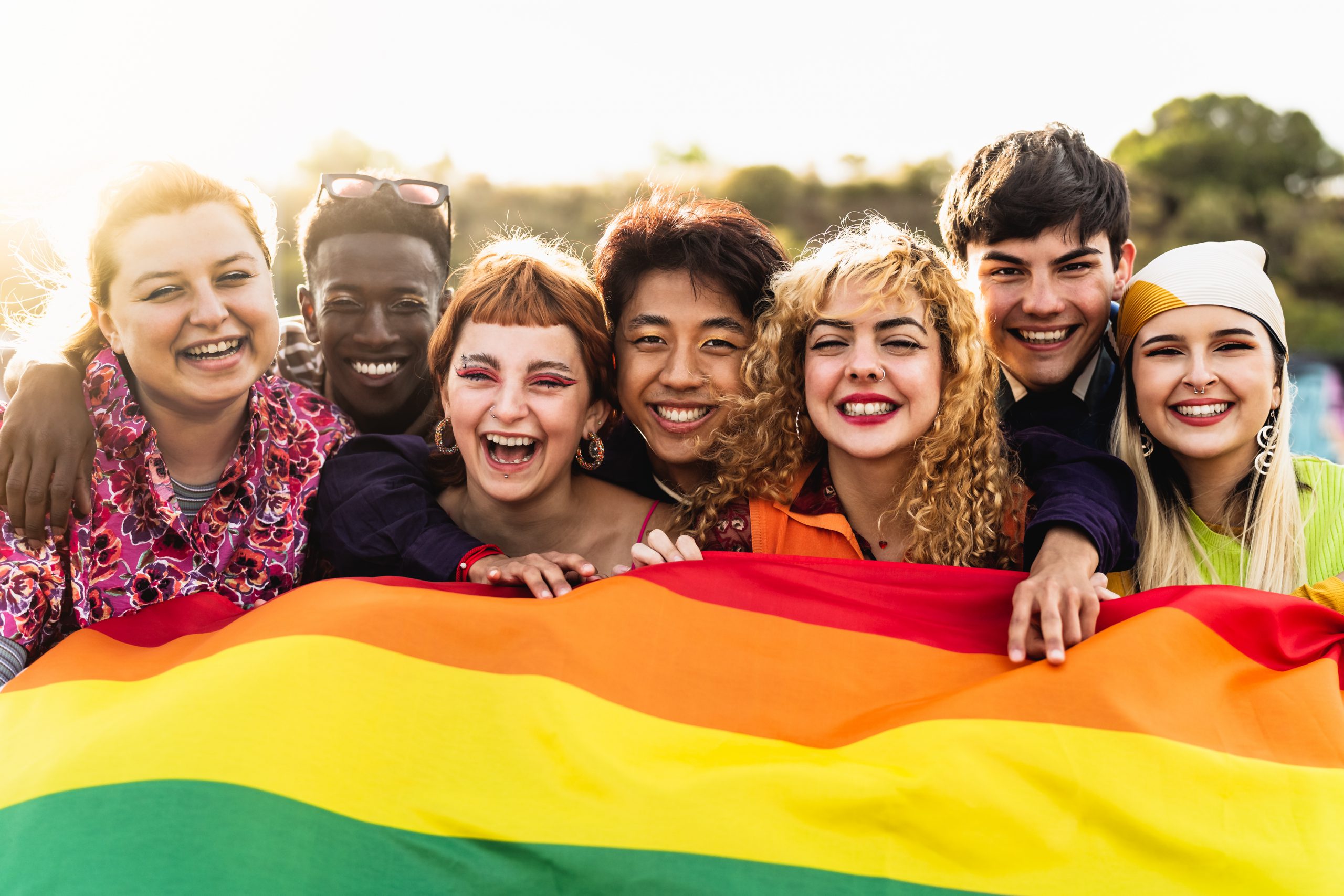 Diverse Babe Friends Celebrating Gay Pride Festival Lgbtq Community Humanium